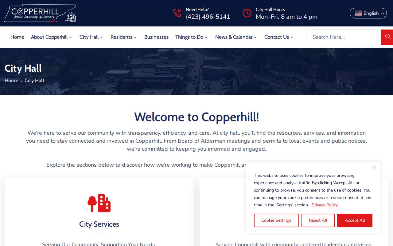 Copperhill warrant records require a city court contact rather than a public online list